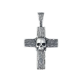 Крест декоративный 832158 серебро Череп