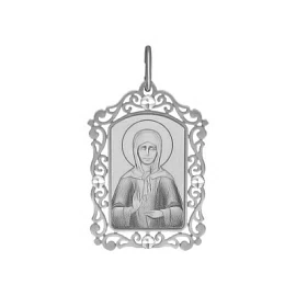 Подвеска религиозная христианская ладанка 94100233 серебро Святая Матрона Московская