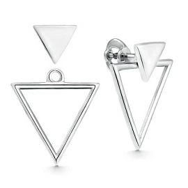 Серьги джекеты 206206-000-0019 серебро Треугольник