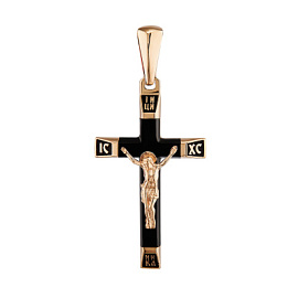 Крест христианский 80338Агат золото