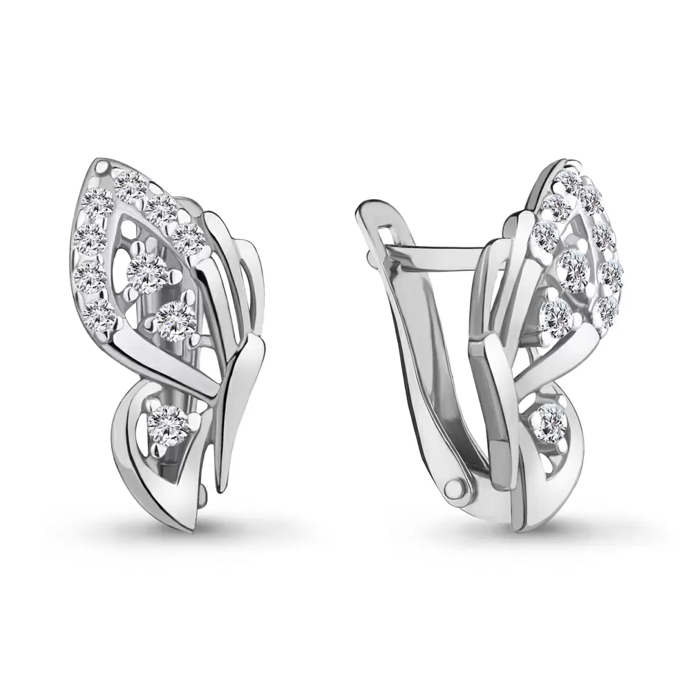 Серьги 46886А.5 серебро Бабочка