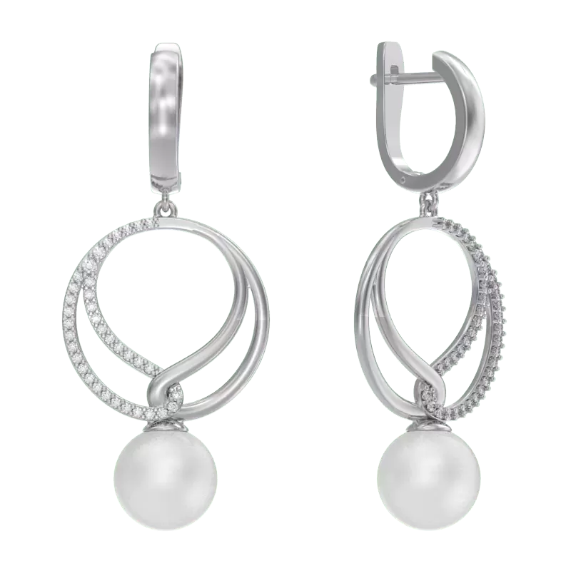 Серьги подвесные 1049732-01150-2S серебро
