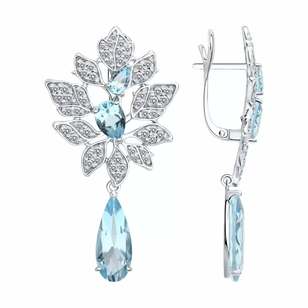 Серьги подвесные 94-321-00111-1 серебро_0