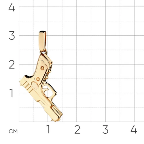Подвеска 010-0147-0000-010 золото Пистолет