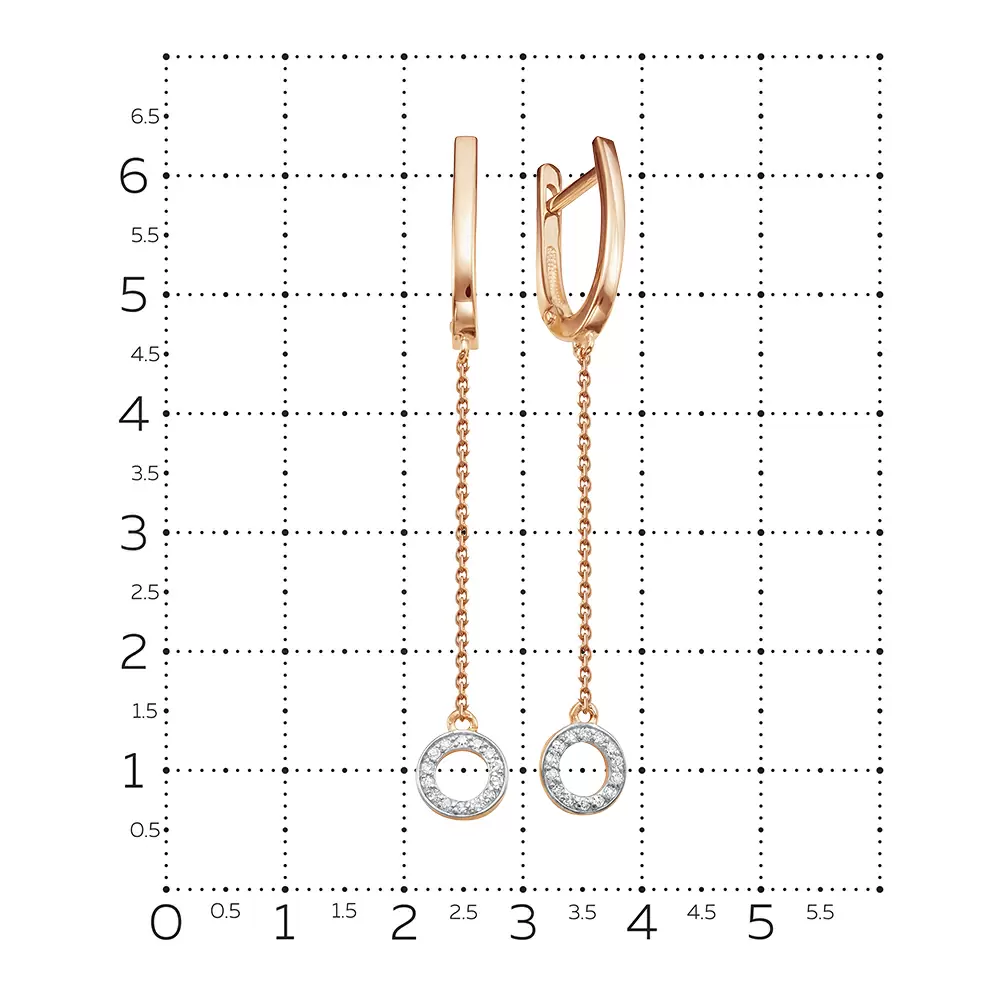 Серьги подвесные 2954-151-01-00 золото