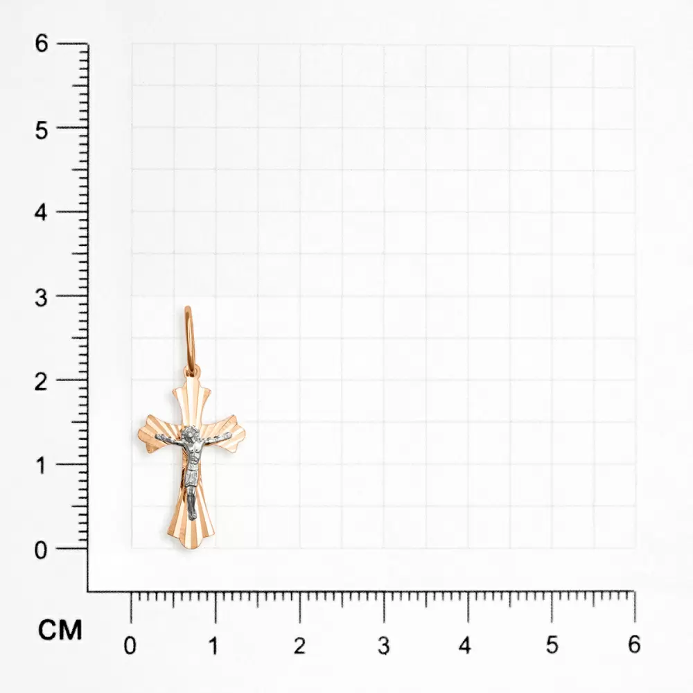 Крест христианский ИХ-18.02-ЛУЧИ золото Полновесный