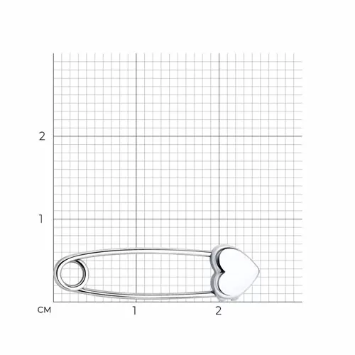 Булавка 94-140-02100-1 серебро Сердце