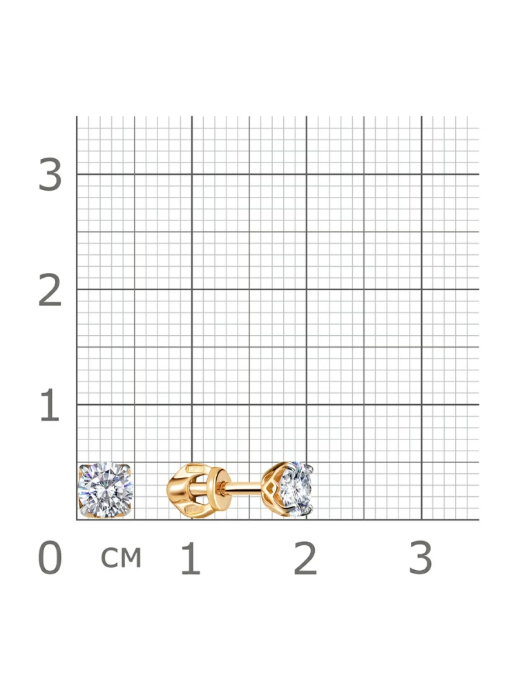 Серьги пусеты С132-2275 золото