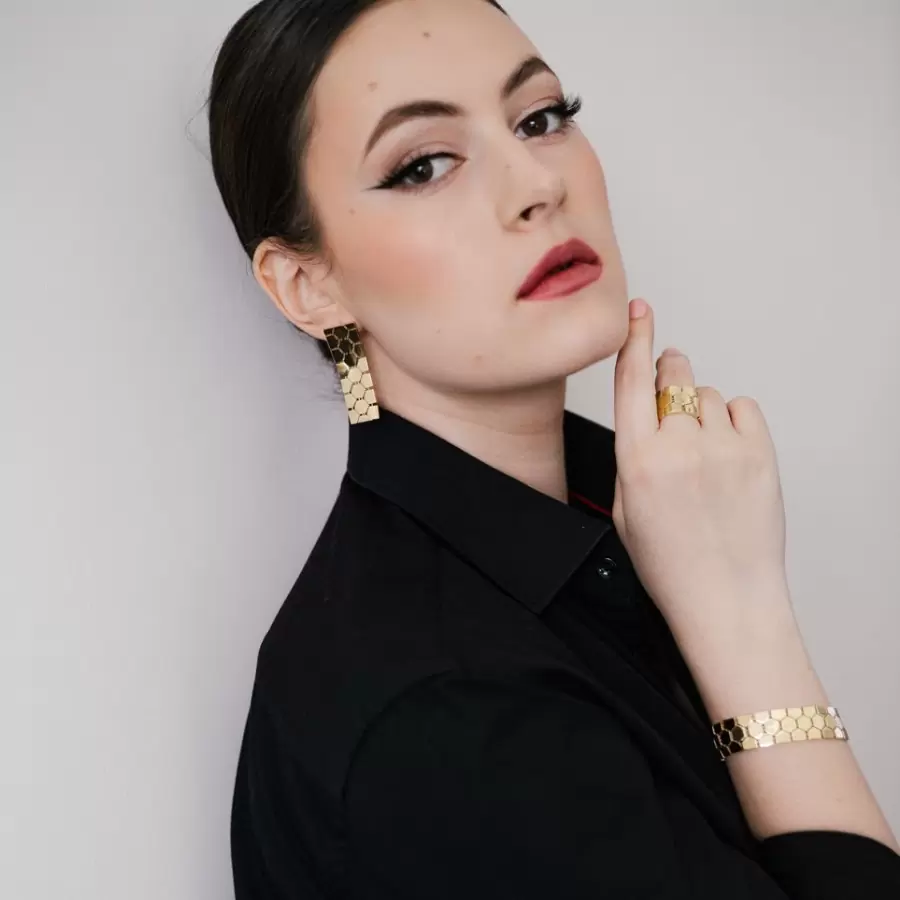 Серьги подвесные 2168600 золото сота_1
