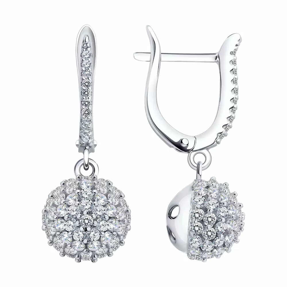 Серьги подвесные 94027634-91 серебро