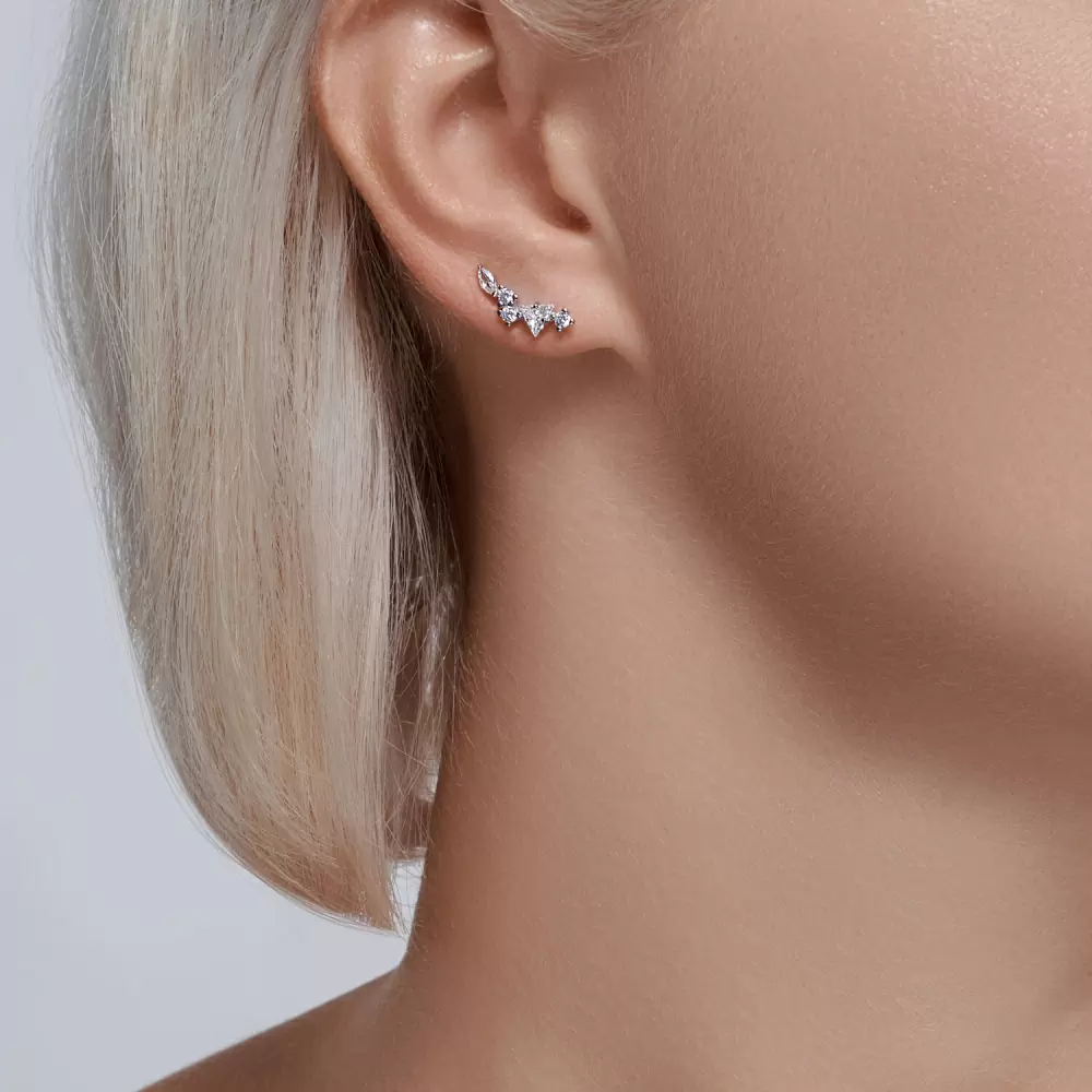 Серьги каффы 94026084 серебро