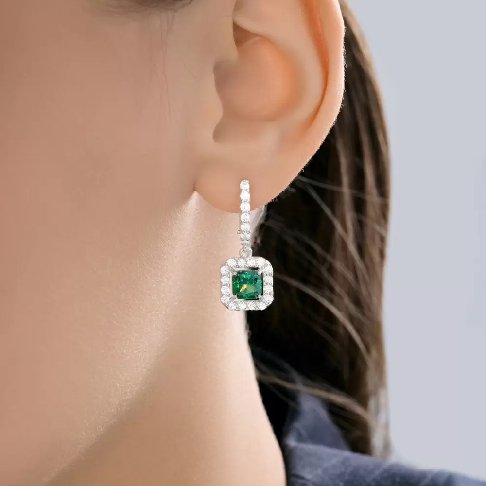 Серьги подвесные 94027281 серебро