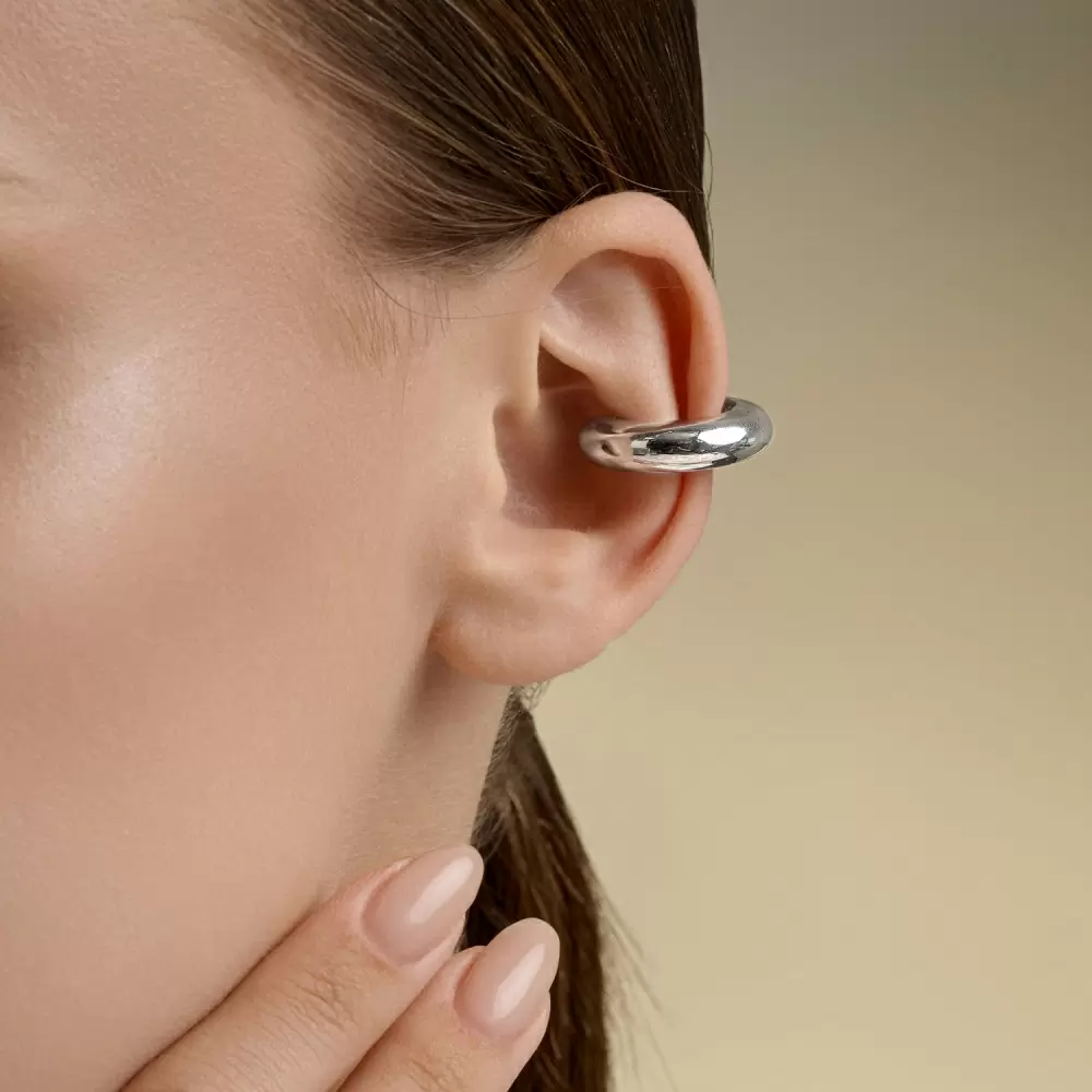 Серьги кафф 94170426 серебро бублик_1