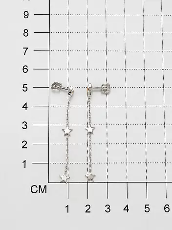 Серьги пусеты 02-3004.000Б-00 серебро Звезда