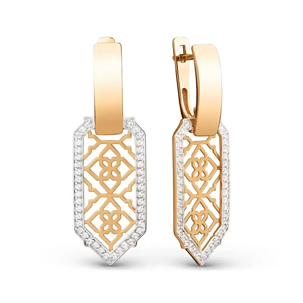 Серьги подвесные 502812-1102 золото