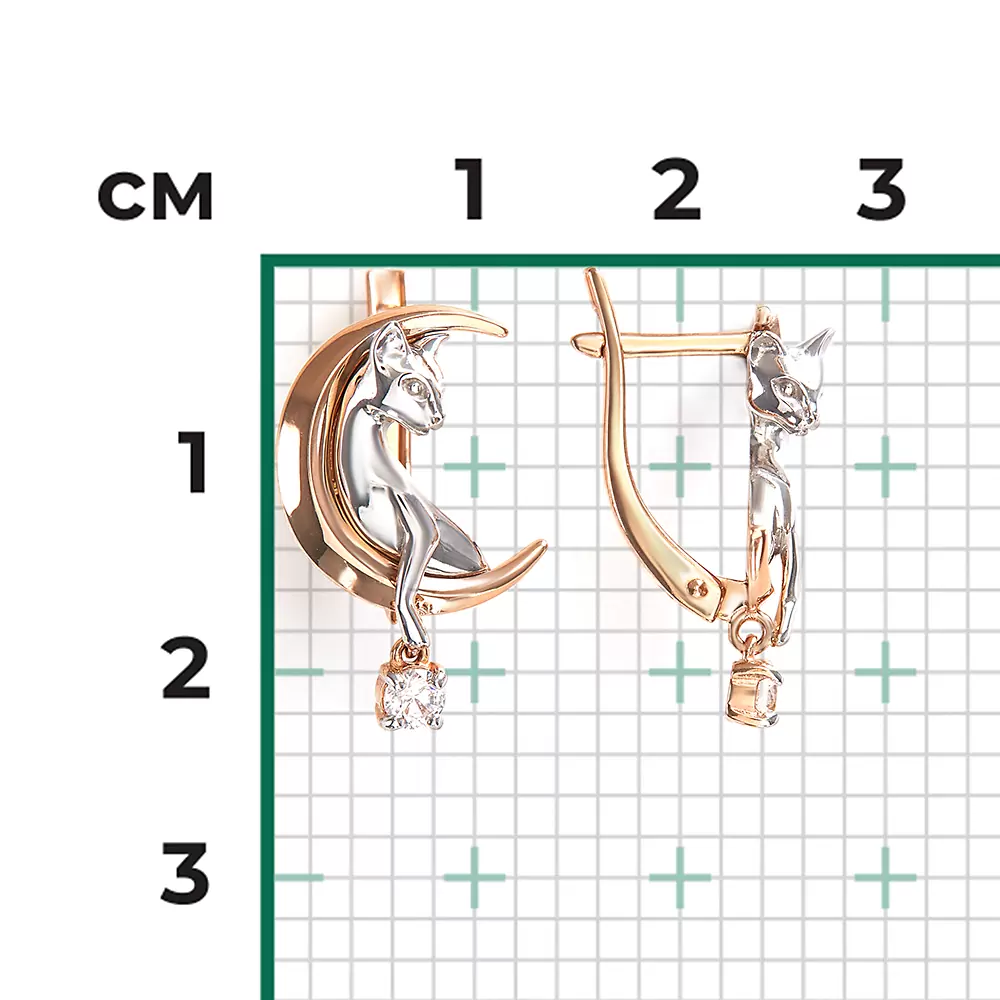 Серьги 02-5433-00-401-1111 золото Кот