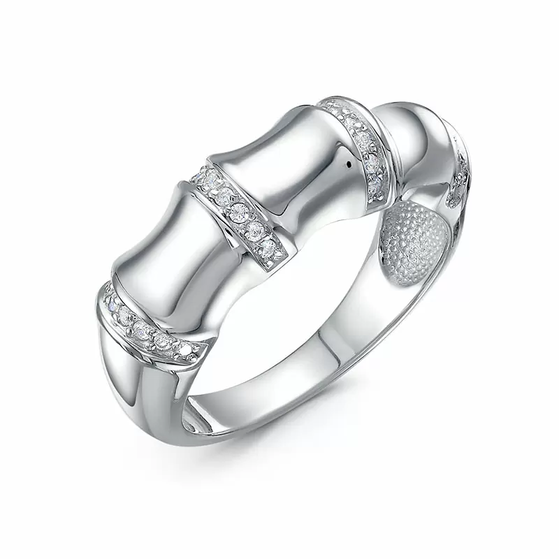 Кольцо с1107100 серебро бамбук