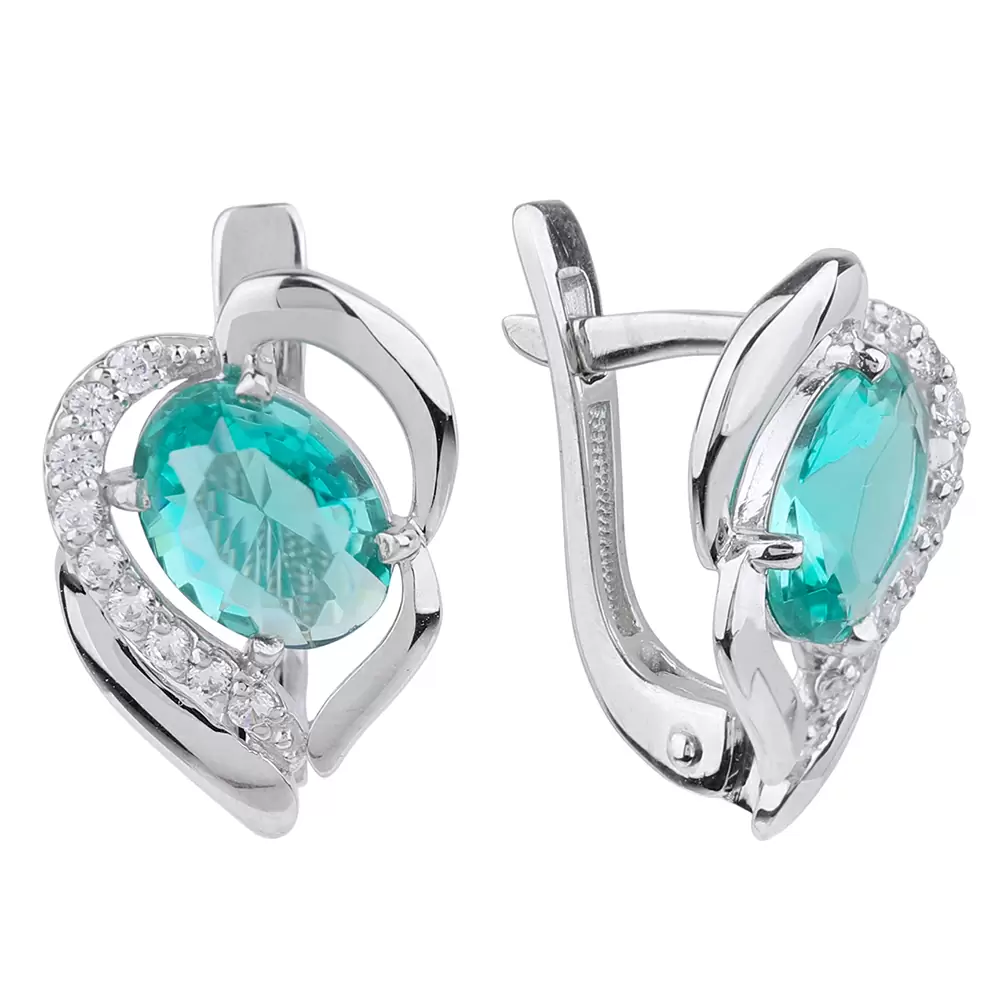 Серьги С-1028 акв серебро