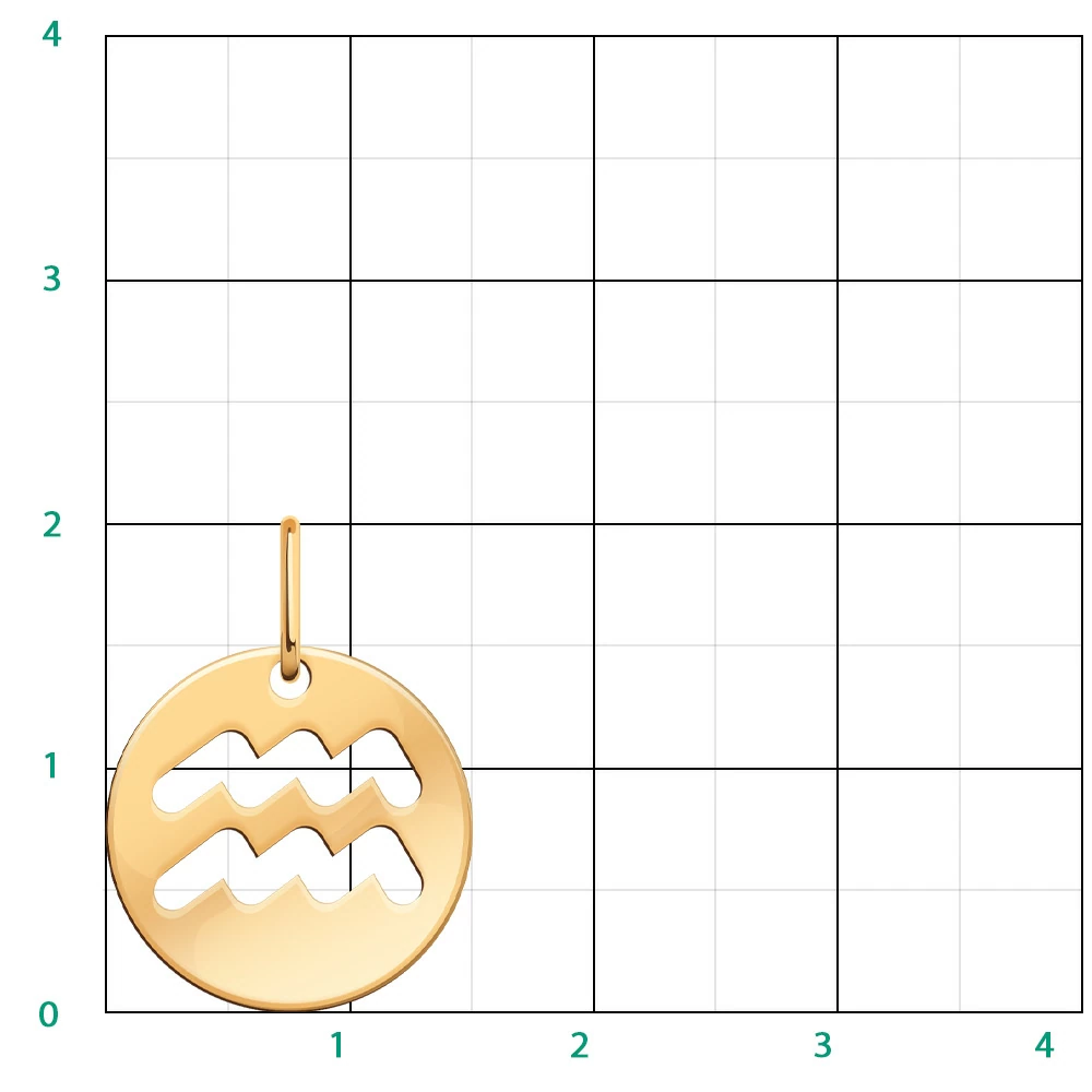 Подвеска знак зодиака 50203.водолей золото Водолей