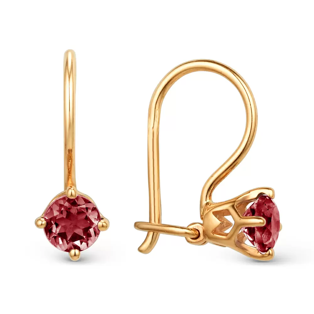 Серьги один камень 002295-1120 кр золото_0