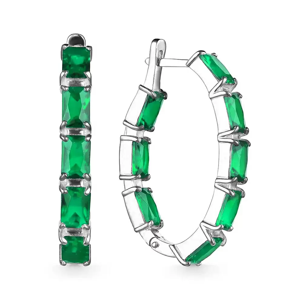 Серьги конго 201028с кв зел серебро