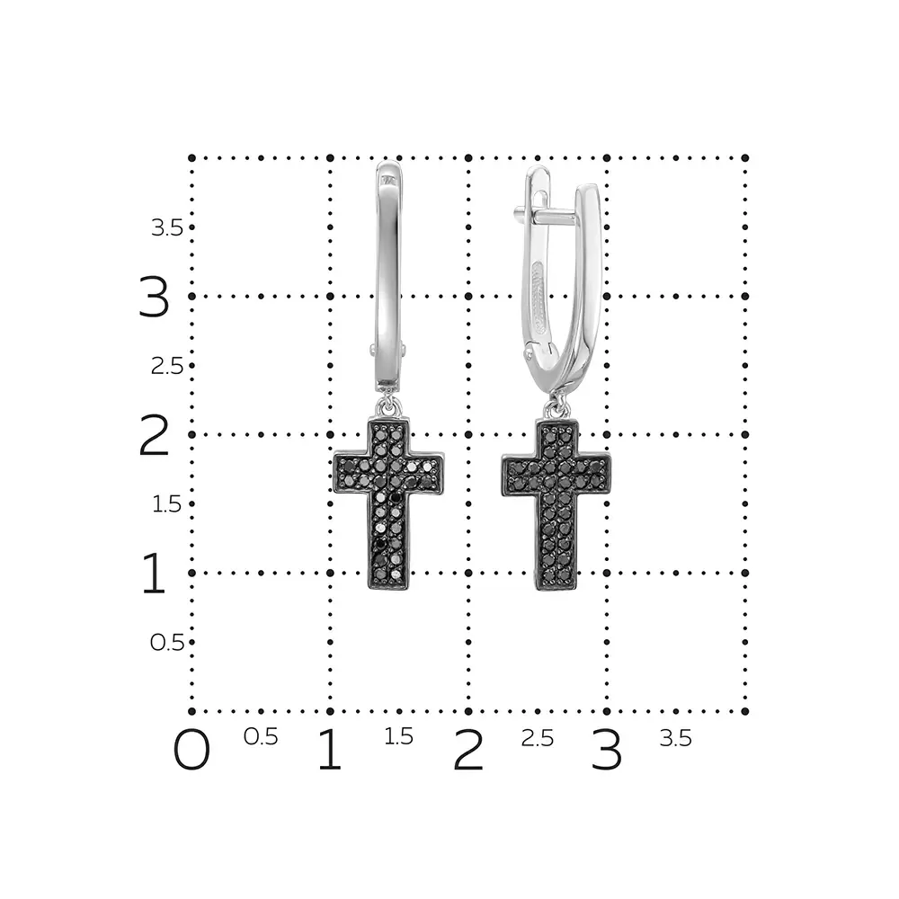 Серьги подвесные 22104-256-02-00 золото Крест