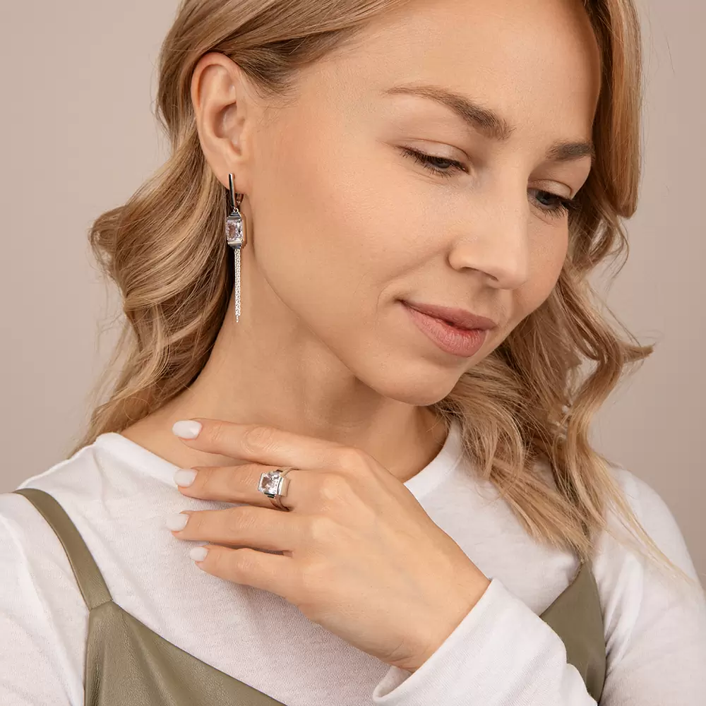 Серьги подвесные 12-679-21500 серебро_2
