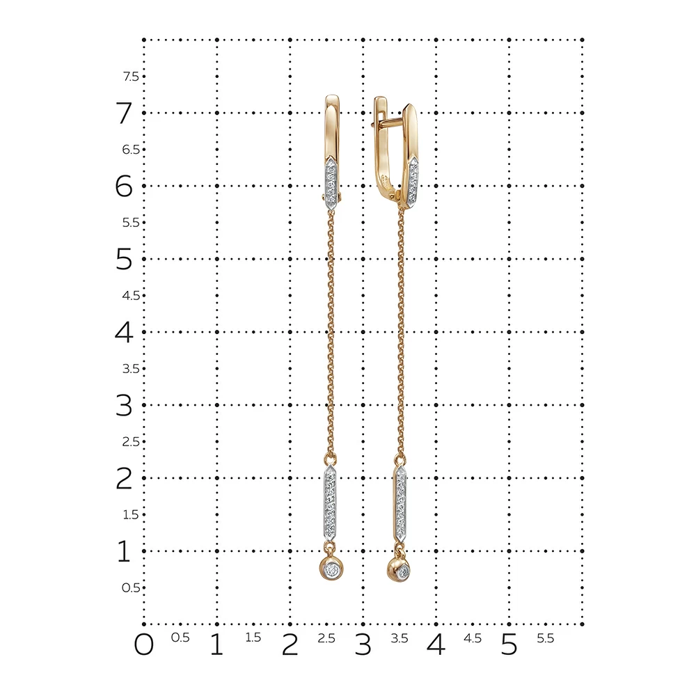 Серьги подвесные 2989-151-46-00 золото