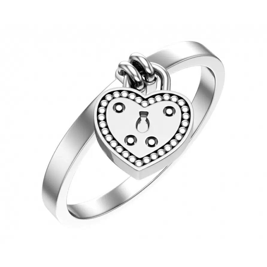 Кольцо 52110 серебро Сердце