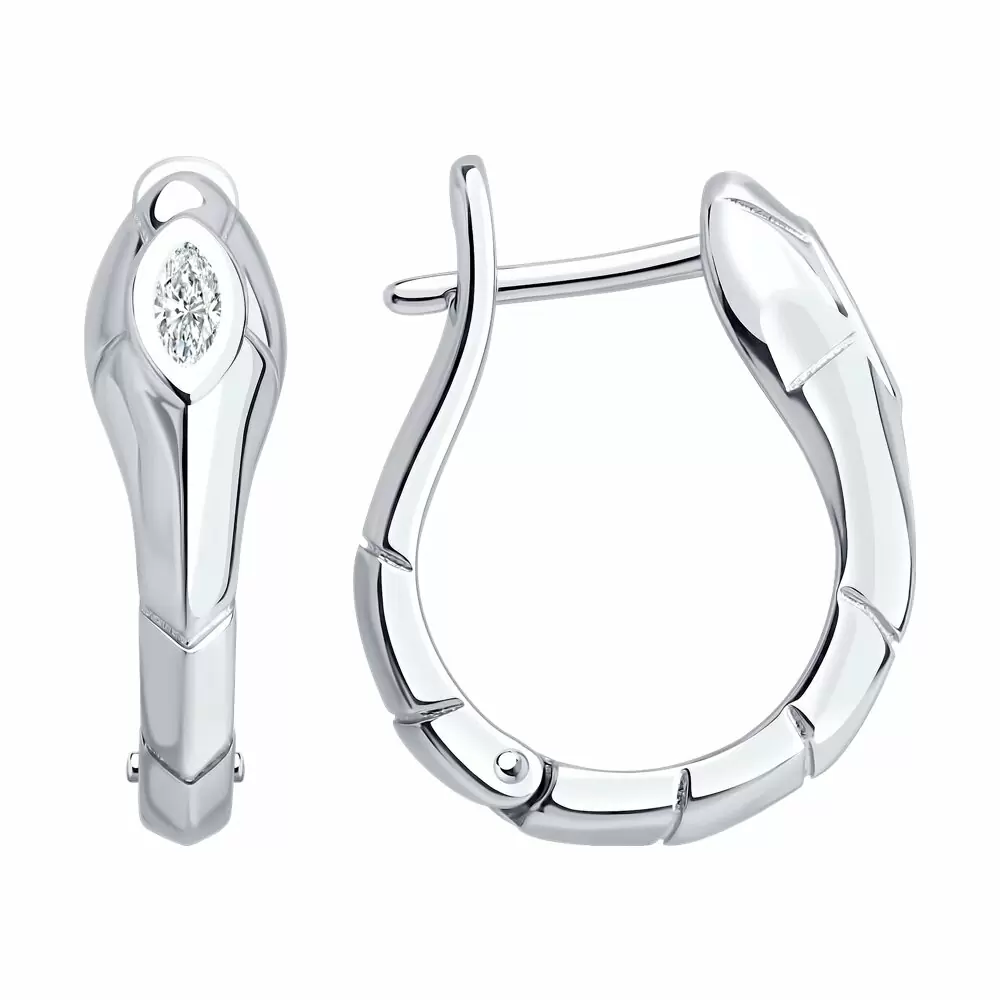 Серьги 94027115 серебро Булгари Змея_0