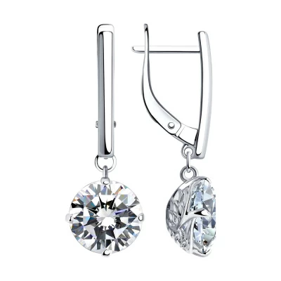 Серьги подвесные 94024420 серебро