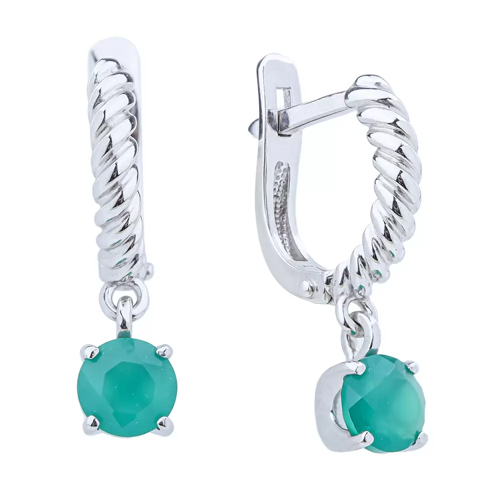 Серьги подвесные С-1561.1-6607-1 серебро