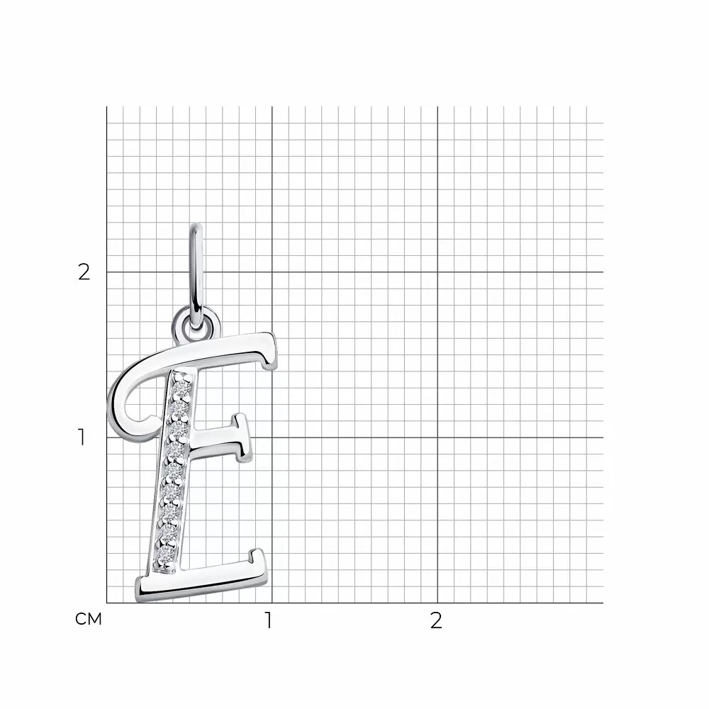 Подвеска буква 94031367 серебро Буква Е