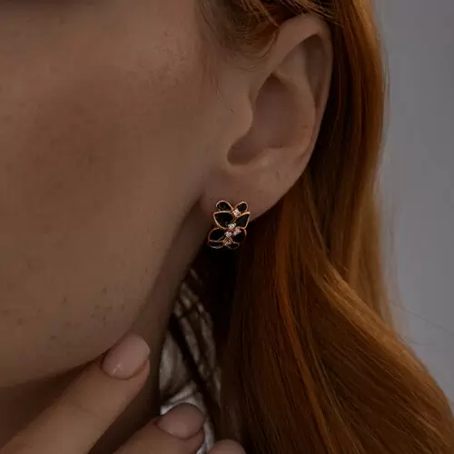 Серьги 93022396 серебро Цветок