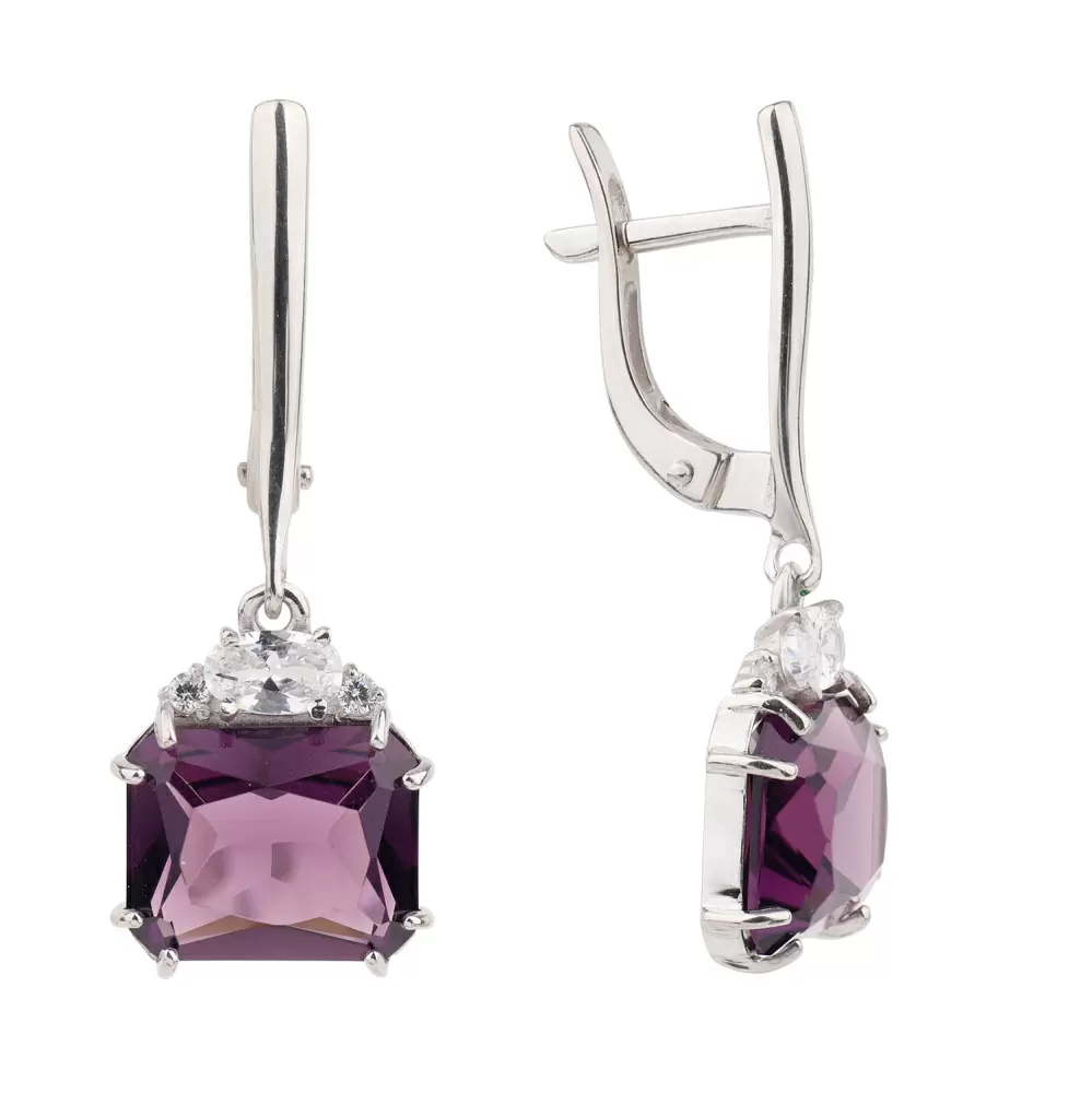 Серьги подвесные С-0157 ам серебро