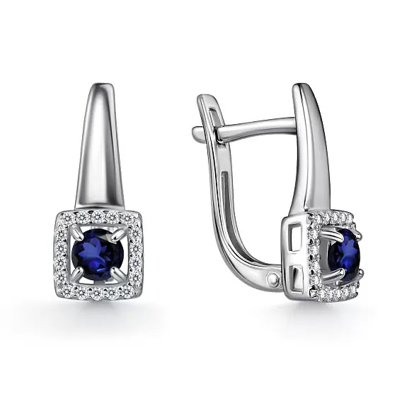 Серьги один камень 02-4561.000С-00 серебро