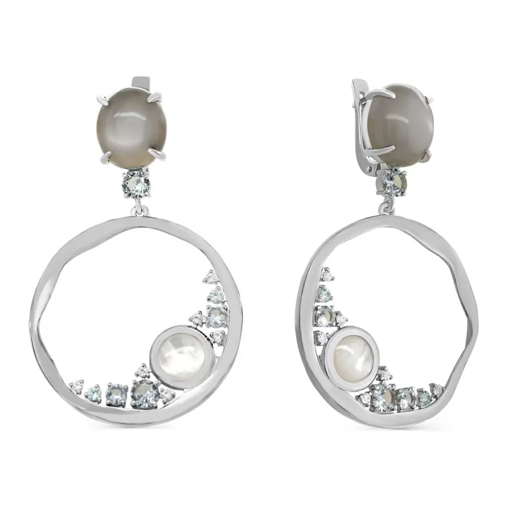 Серьги подвесные 12-582-8700 серебро