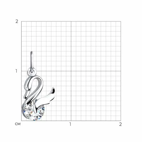 Подвеска 94030495 серебро Лебедь
