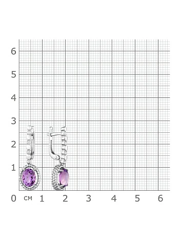 Серьги подвесные 02-1961.00АМ-00 серебро