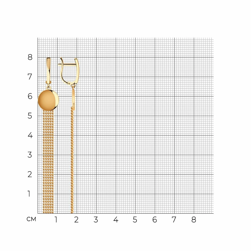 Серьги подвесные 029198 золото