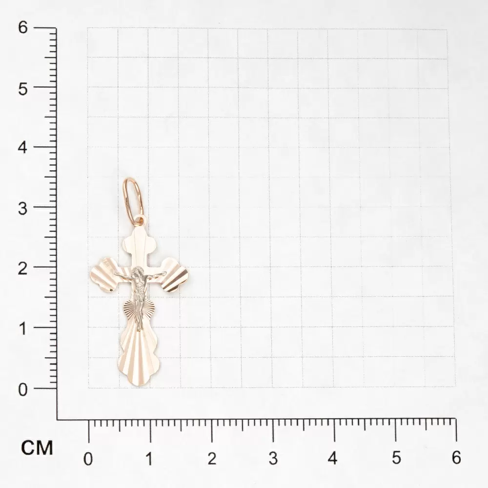 Крест христианский ИХ-26.04-ЛУЧИ золото Полновесный