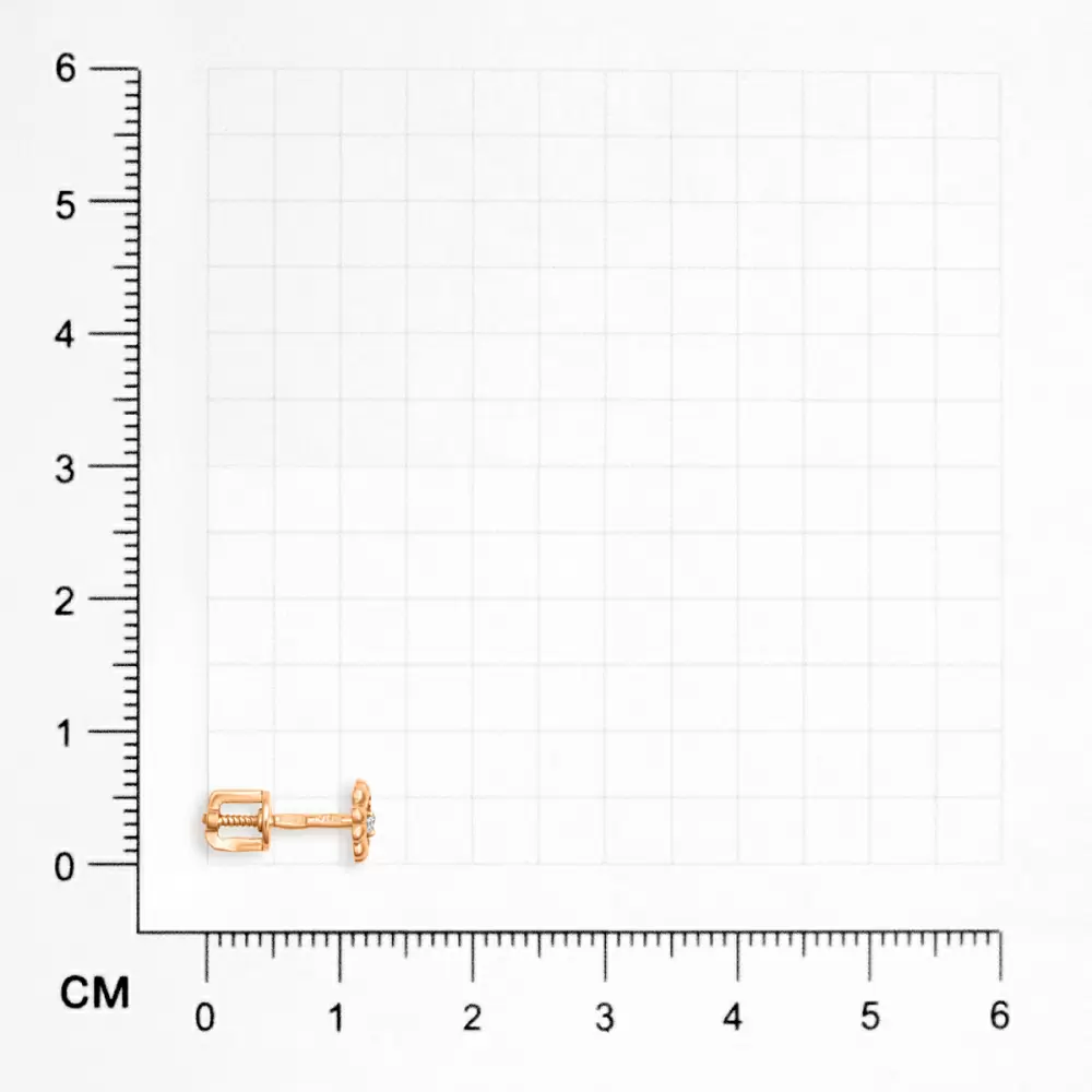 Серьги пусета одиночная ПУСлЦв01моно.бцФ.з585 золото Цветок