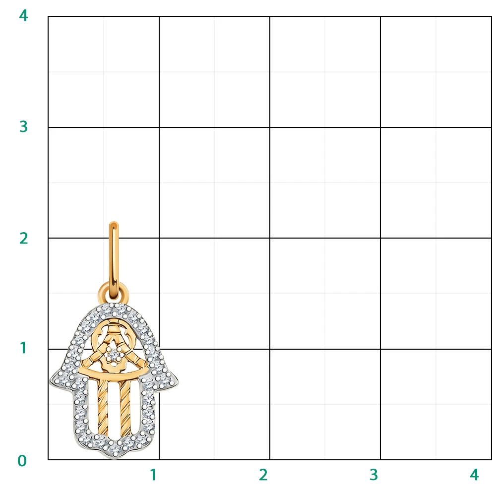 Подвеска религиозная мусульманская 5868 золото Рука Фатимы
