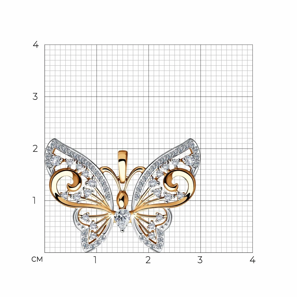 Подвеска 035975 золото Бабочка