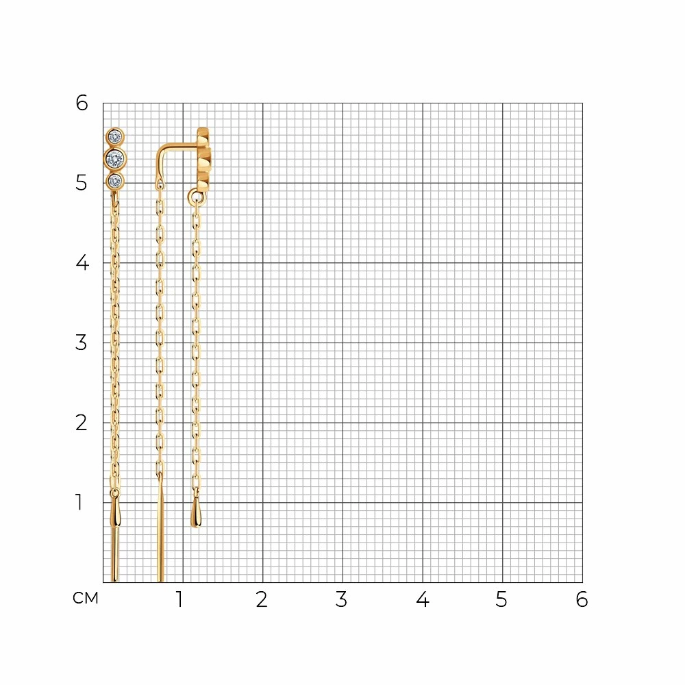Серьги продевки 029910 золото