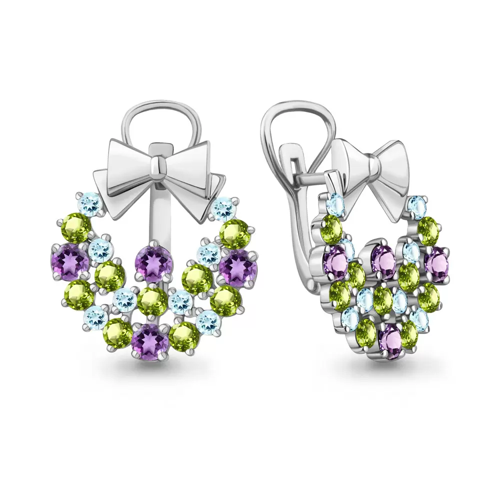 Серьги 4450602.5 серебро Венок