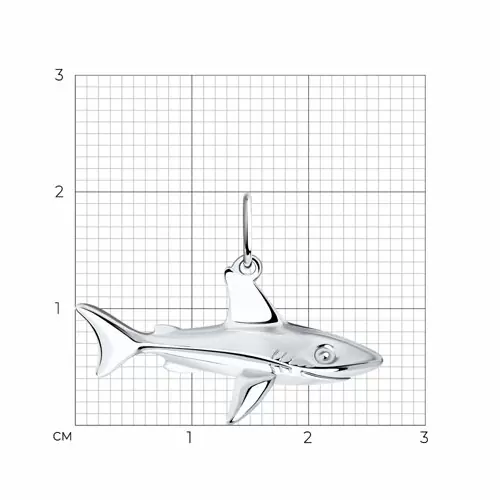 Подвеска 94032899 серебро Акула