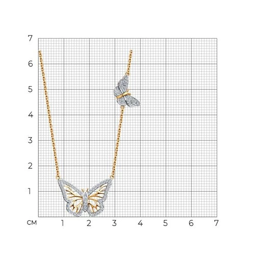 Колье 070365 золото бабочки