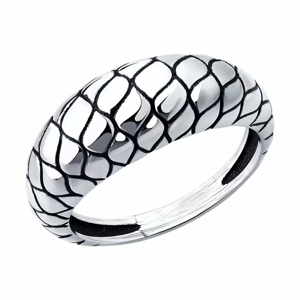 Кольцо 95-110-02655-1 серебро змея_0