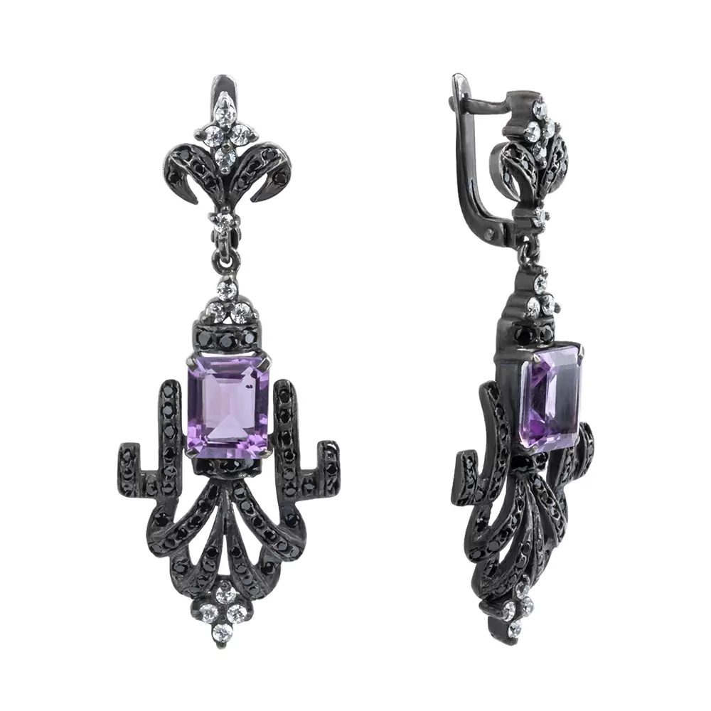 Серьги подвесные 130.19c серебро